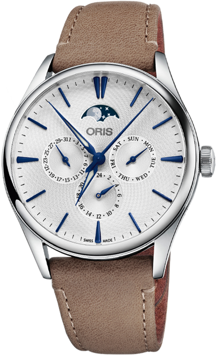 Oris Culture Watches Mens Guilloche Silver Self winding Automatic 78177294051LS-BEIGE Watch