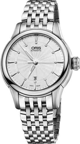 Oris Culture Watches Ladies Guilloche Silver Self winding Automatic 56176874051MB Watch