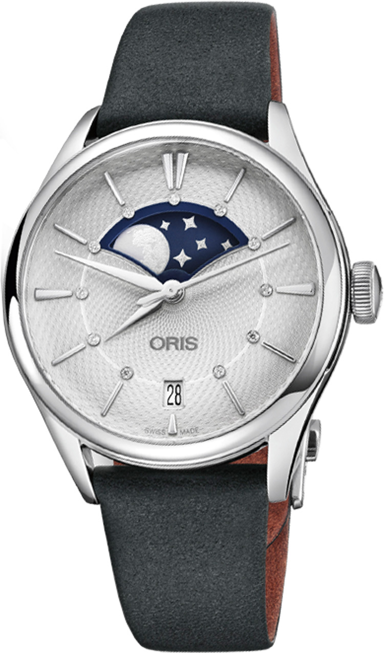 Oris Culture Watches Ladies Guilloche Silver Self winding Automatic 76377234051LS Watch