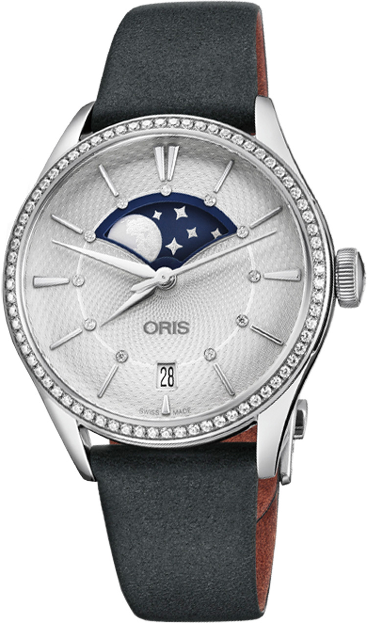 Oris Culture Watches Ladies Guilloche Silver Self winding Automatic 76377234951LS Watch