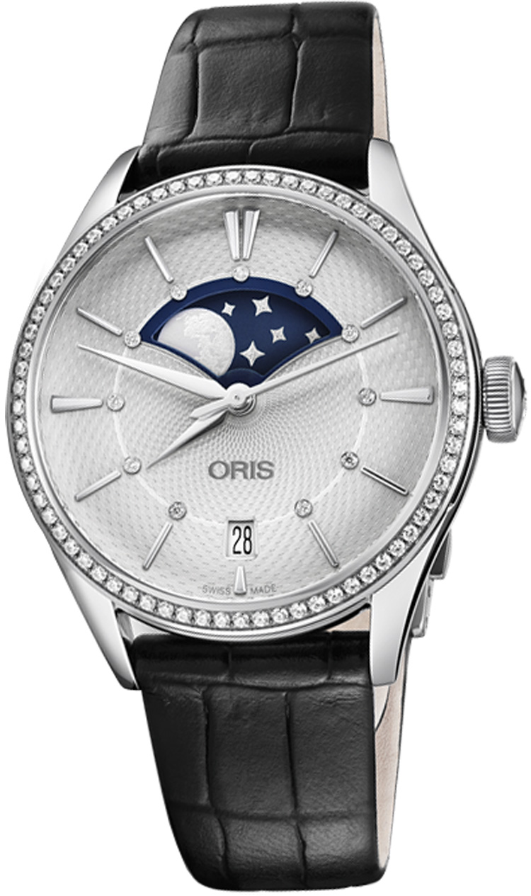 Oris Culture Watches Guilloche Silver Self winding Automatic 76377234951LS-BLACK Watch