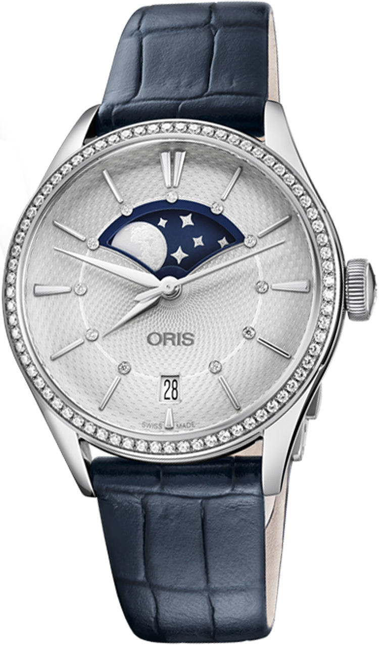Oris Culture Watches Ladies Guilloche Silver Self winding Automatic 76377234951LS-BLUE Watch