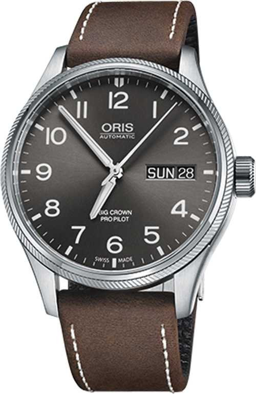 Oris Aviation Watches Mens Grey Self winding Automatic 75276984063LS-BROWN Watch