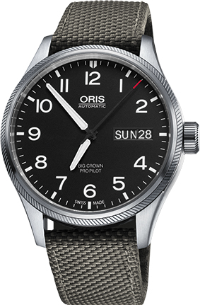 Oris Aviation Watches Mens Black Self winding Automatic 75276984164FS-GREY Watch