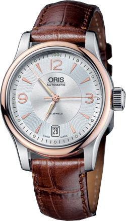 Oris Culture Watches Mens Guilloche Silver Self winding Automatic 73375784361LS Watch