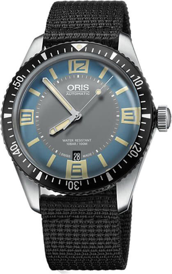 Oris Diving Watches Mens Blue & Grey Self winding Automatic 73377074065FS Watch