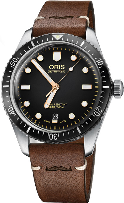 Oris Diving Watches Mens Black Self winding Automatic 73377074084LS Watch