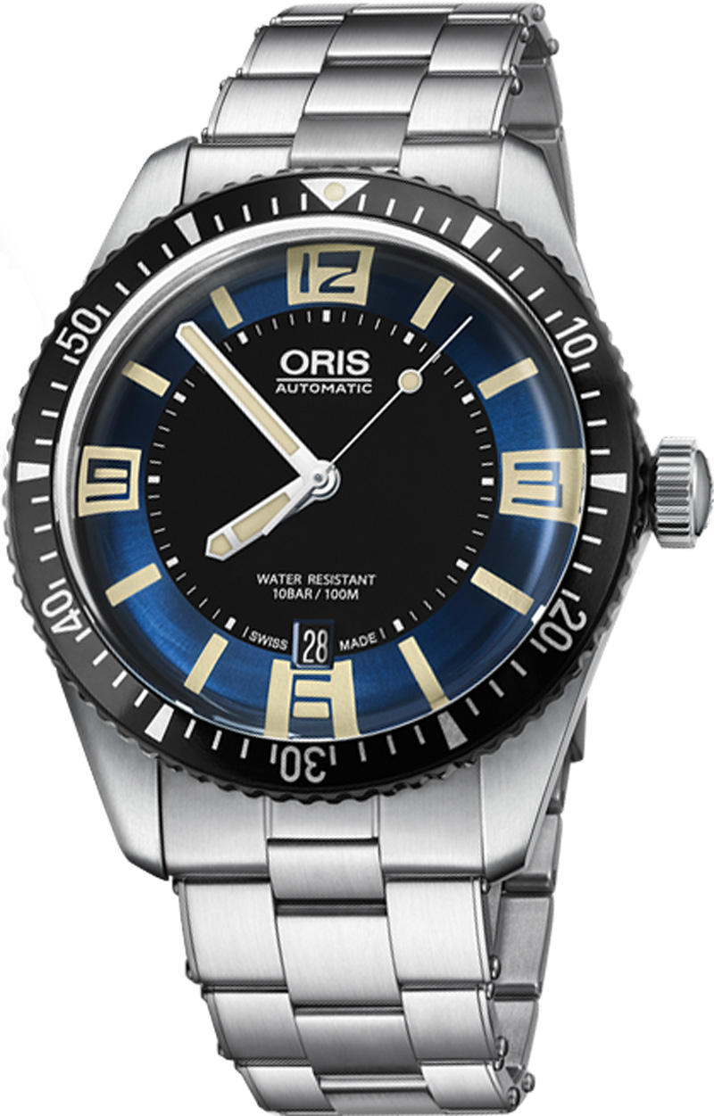 Oris Diving Watches Mens Black and Blue Self winding Automatic 73377074035MB Watch