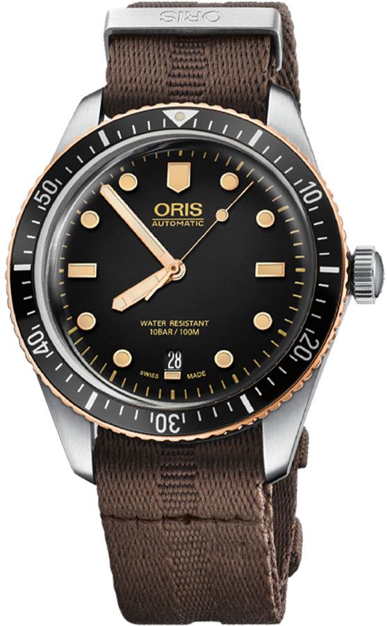 Oris Diving Watches Mens Black Self winding Automatic 73377074354FS Watch