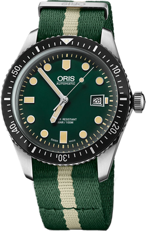 Oris Diving Watches Mens Green Self winding Automatic 73377204057FS-WHITE Watch