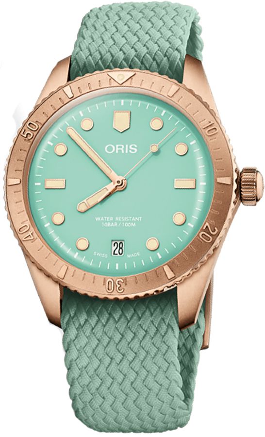 Oris Diving Watches Unisex Green Self Winding Automatic 73377713157FS Watch