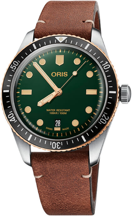 Oris Diving Watches Mens Green Self winding Automatic 73377074357LS Watch