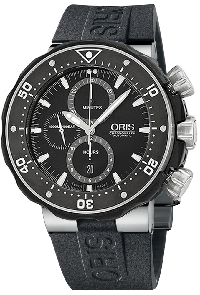 Oris Diving Watches Mens Black Self winding Automatic 77476837154RS Watch