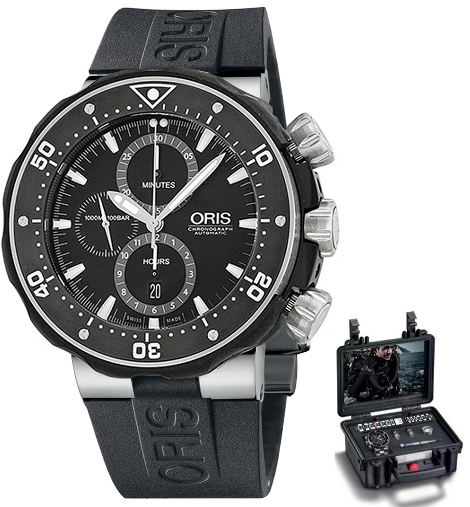 Oris Diving Watches Mens Black Self winding Automatic 77476837154RS-MB Watch