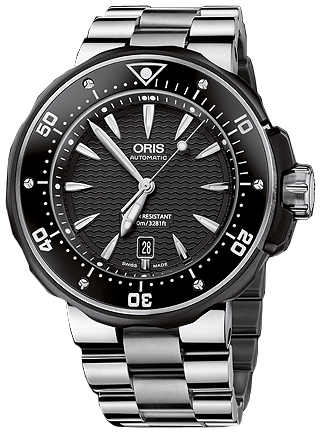 Oris Diving Watches Mens Black Self winding Automatic 73376467154MB Watch