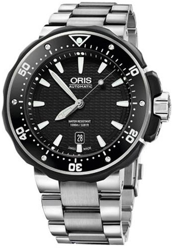 Oris Diving Watches Mens Black Self winding Automatic 73376827154MB Watch