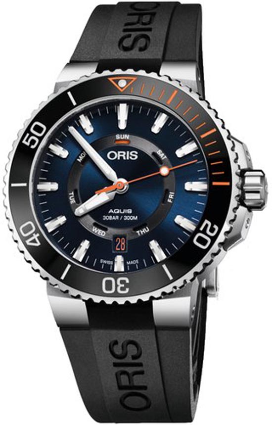 Oris Diving Watches Mens Blue Self winding Automatic 73577344185RS Watch