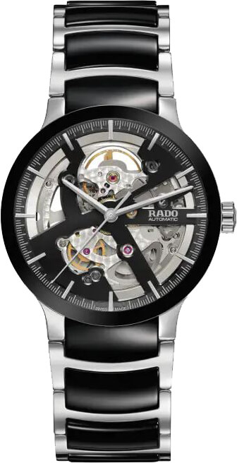Rado Centrix Watches Unisex Black Skeleton Self winding Automatic R30178152 Watch