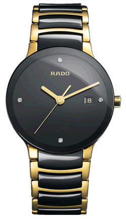 Rado Centrix Watches  Black Dial Set with Diamonds Battery Operated Quartz R30929712 Watch