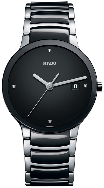 Rado Centrix Watches  Black Dial Set with Diamonds Battery Operated Quartz R30934712 Watch