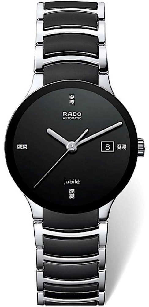 Rado Centrix Watches Black Dial Set with Diamonds Self winding Automatic R30941702 Watch