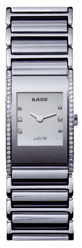 Rado Integral Watches Ladies Silver Dial Set with Diamonds Battery Operated Quartz R20733712 Watch