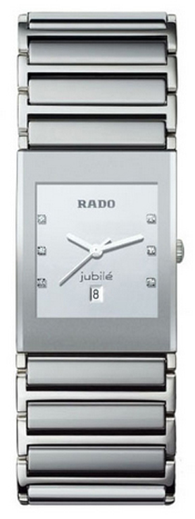 Rado Integral Watches Mens Silver Dial Set with Diamonds Battery Operated Quartz R20745712 Watch