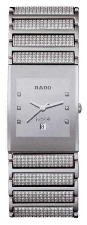Rado Integral Watches Mens Silver Dial Set with Diamonds Battery Operated Quartz R20745719 Watch