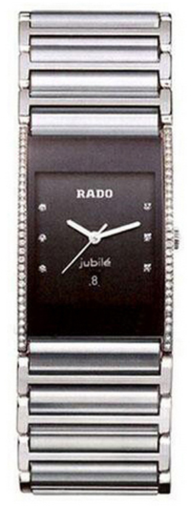 Rado Integral Watches Mens Black Dial Set with Diamonds  Battery Operated Quartz R20757752 Watch