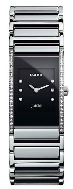 Rado Integral Watches Ladies Black Dial Set with Diamonds  Battery Operated Quartz R20759752 Watch
