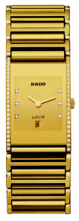 Rado Integral Watches  Gold Dial Set with Diamonds  Battery Operated Quartz R20782732 Watch
