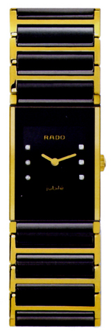 Rado Integral Watches Ladies Black Dial Set with Diamonds  Battery Operated Quartz R20789752 Watch