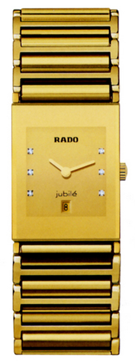 Rado Integral Watches  Gold Dial Set with Diamonds Battery Operated Quartz R20791732 Watch