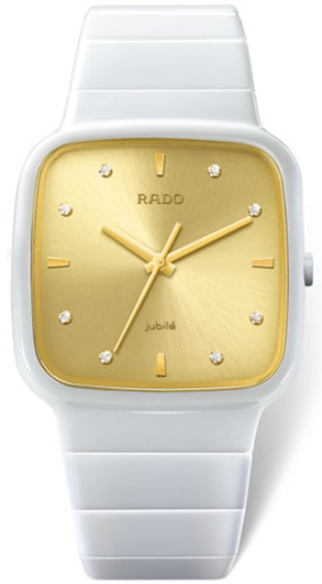 Rado R5.5 Jubile Watches Mens Gold Dial Set with Diamonds Battery Operated Quartz R28900702 Watch