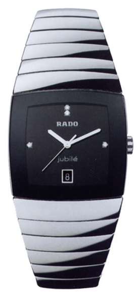 Rado Sintra Jubile Watches Mens Black Dial Set with Diamonds Battery Operated Quartz R13777702 Watch