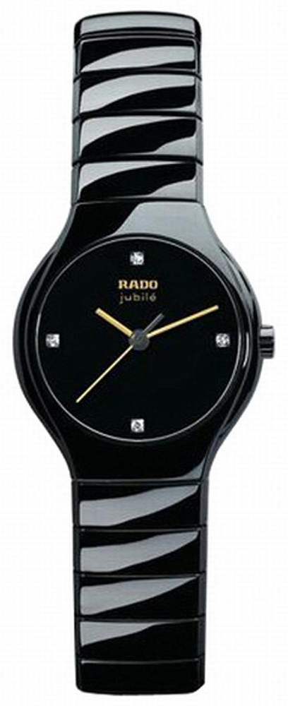Rado True Watches Ladies Black Dial Set with Diamonds Battery Operated Quartz R27655752 Watch