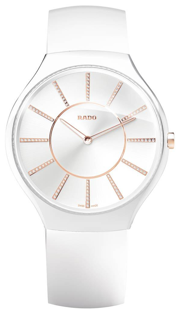 Rado True Watches Mens White Dial Set with Diamonds Battery Operated Quartz R27957709 Watch