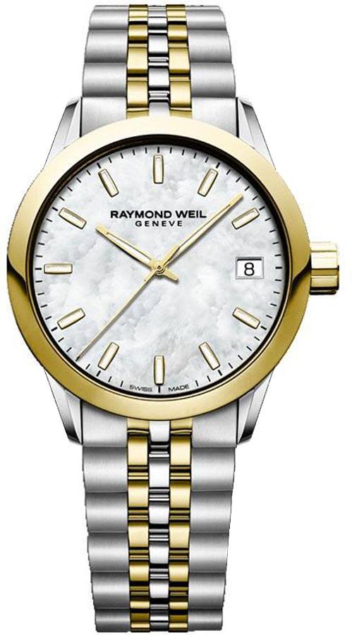 Raymond Weil Freelancer Watches Ladies Mother of Pearl White Battery Operated Quartz 5634-STP-97021 Watch