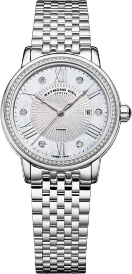 Raymond Weil Maestro Watches Mens Pearl White Self winding Automatic 2637-STS-00966 Watch