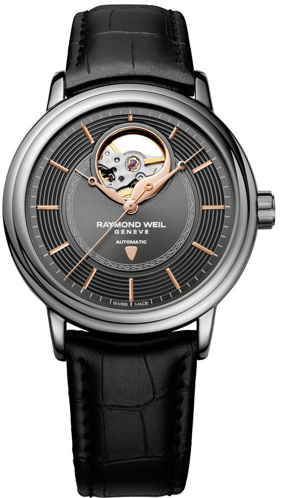 Raymond Weil Maestro Watches Mens Black Skeleton Self winding Automatic 2827-SL5-MILOS Watch