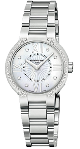 Raymond Weil Noemia Watches Ladies Mother of Pearl White Dial Set with Diamonds Battery Operated Quartz 5932-STS-00995 Watch