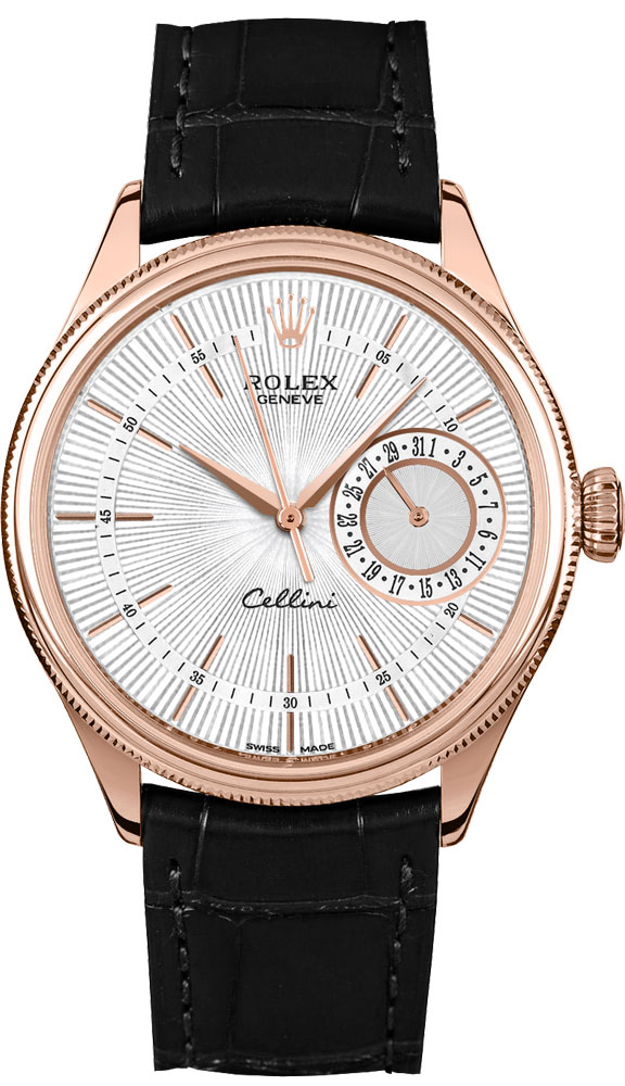 Rolex Cellini Watches Mens Silver Guilloche Self winding Automatic 50515-0009 Watch