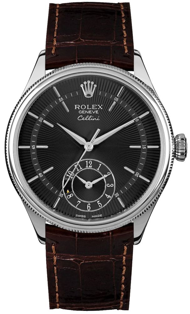 Rolex Cellini Watches Mens Black Guilloche Self winding Automatic 50529-0010 Watch