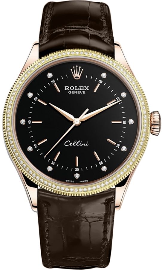 Rolex Cellini Watches Mens Black Self Winding Automatic 50605RBR-0013 Watch