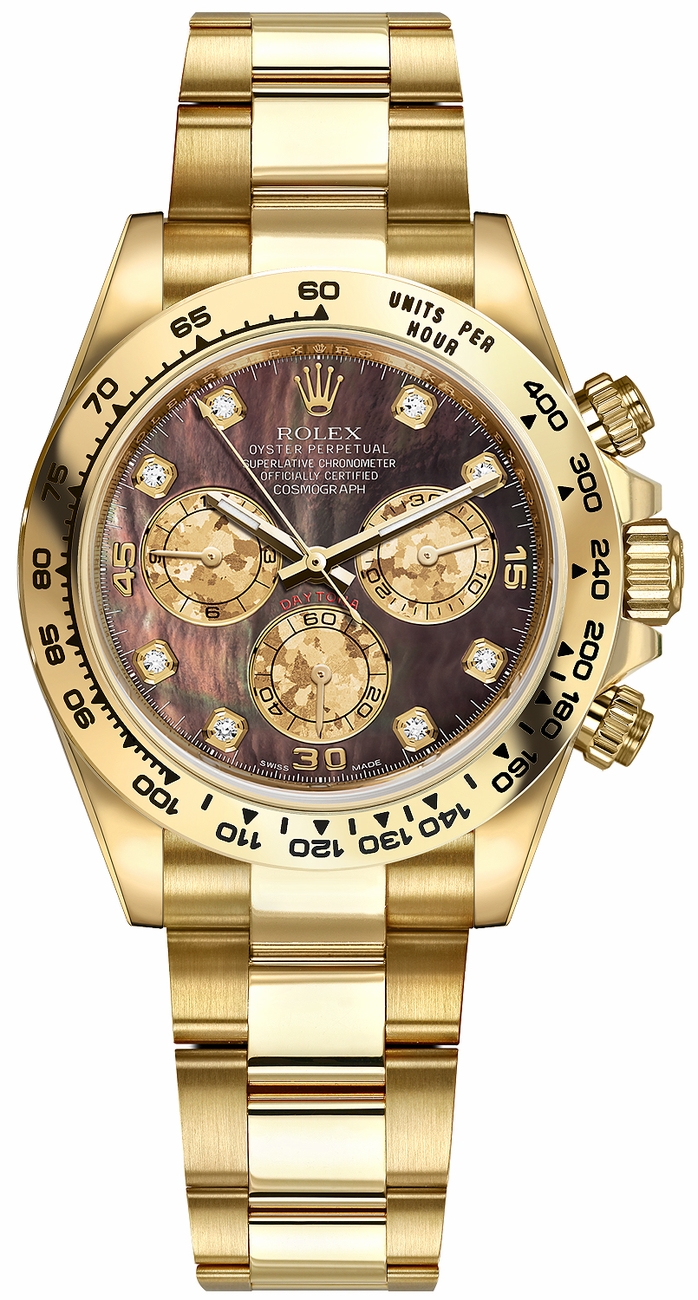 Rolex Cosmograph Daytona Watches Mens Black Mother of Pearl Self winding Automatic 116508-0011 Watch