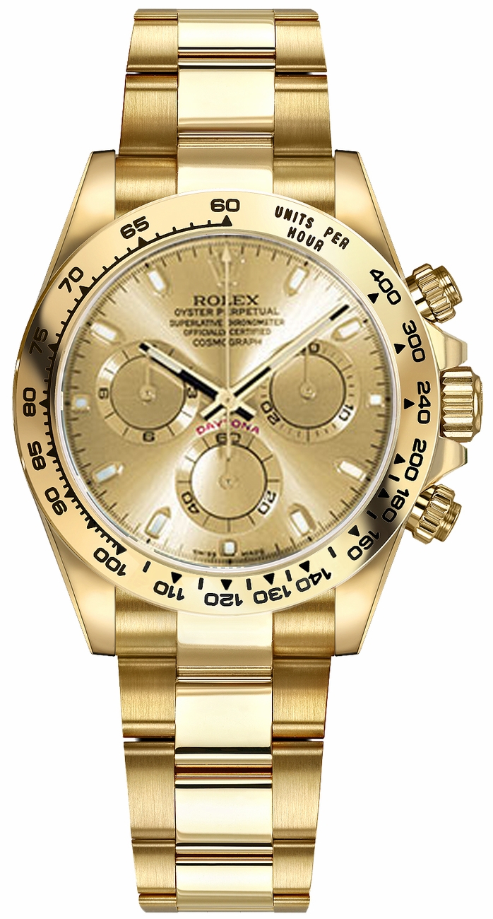 Rolex Cosmograph Daytona Watches Mens Champagne Self winding Automatic 116508-0003 Watch
