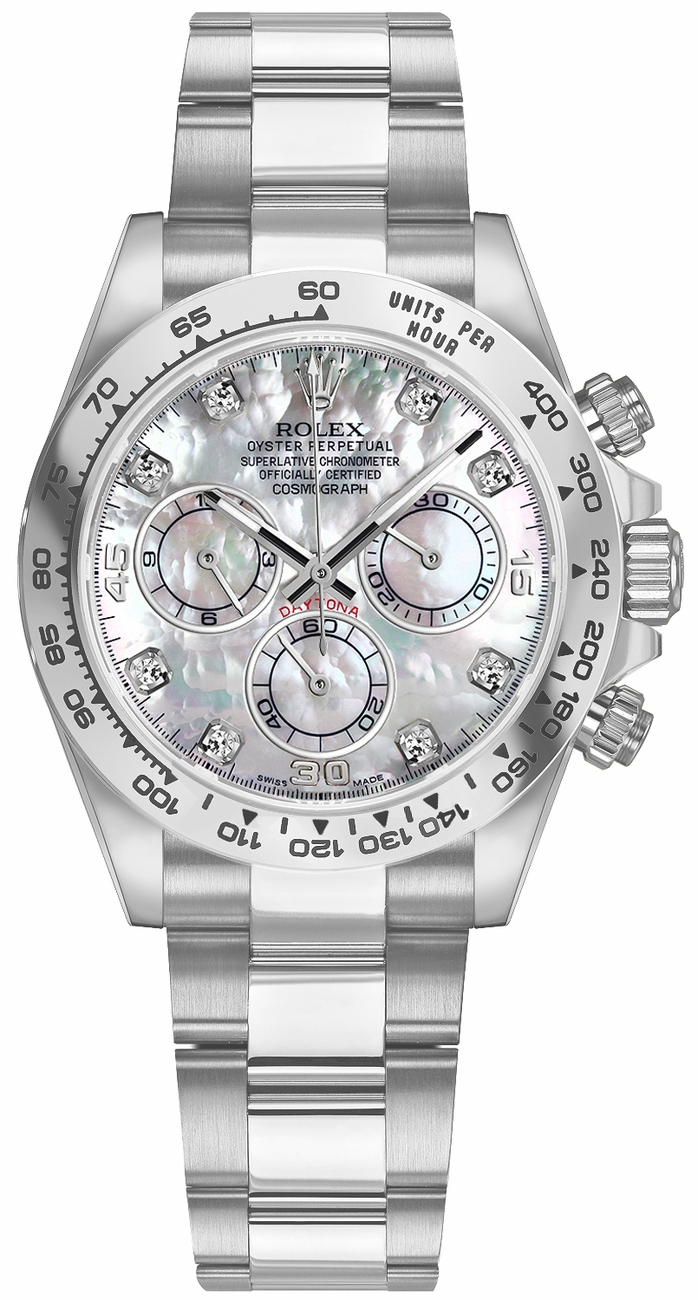 Rolex Cosmograph Daytona Watches Mens Pearl White Self winding Automatic 116509-0064 Watch