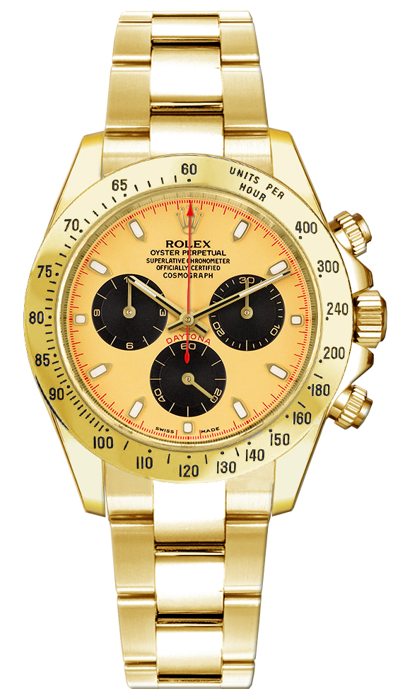 Rolex Cosmograph Daytona Watches Mens Champagne Self winding Automatic 116528-0041 Watch