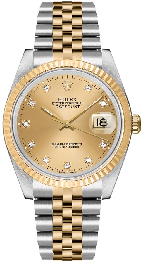 Rolex Datejust Watches Unisex Champagne Self winding Automatic 16233-CHPDJ Watch