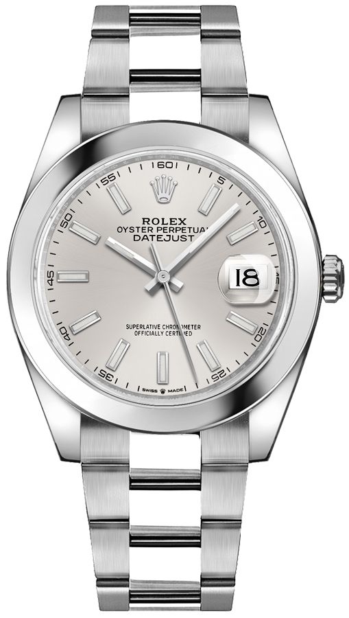 Rolex Datejust Watches Mens Silver Self winding Automatic 126300-0003 Watch